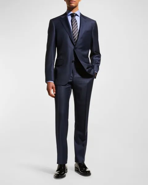 Мужской костюм-двойка из твердой шерсти Canali