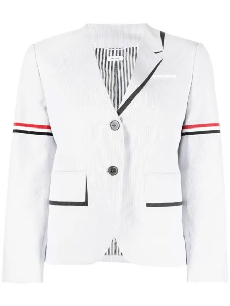 Thom Browne trompe l'oeil striped blazer, серый