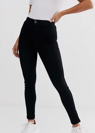 Черные зауженные джинсы с завышенной талией Noisy May Petite Callie-Черный цвет