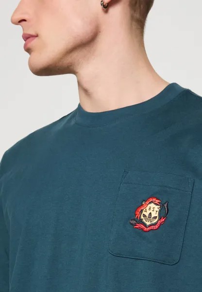 Базовая футболка Leisure Note adidas Originals, темно-зеленый