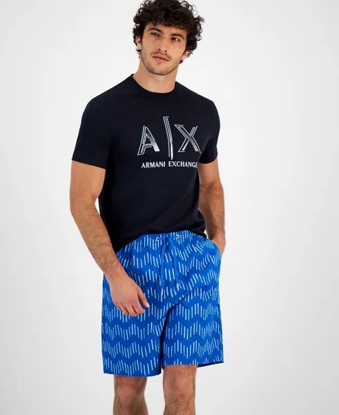 Мужские шорты на шнурке с зигзагообразным принтом Armani Exchange