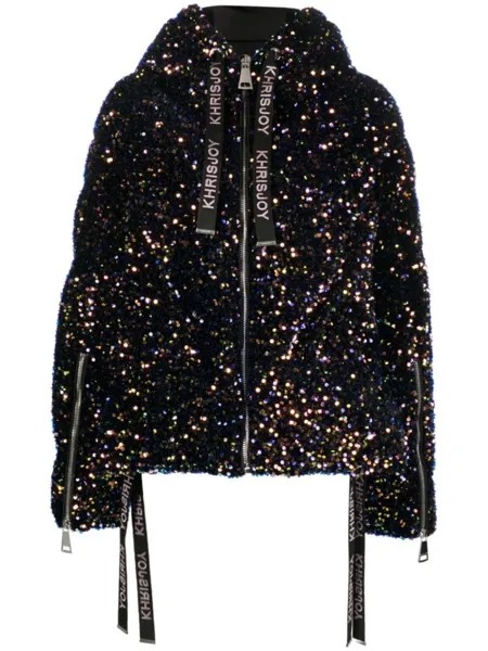 Khrisjoy sequin-embellished down jacket, синий