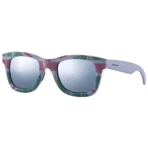 Солнцезащитные очки Italia Independent, вайфареры, оправа: пластик, с защитой от УФ, зеркальные, серый