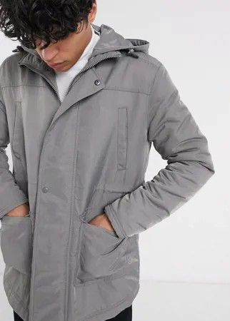 Серая куртка с капюшоном ASOS DESIGN-Серый
