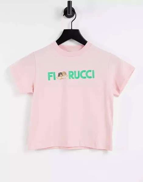 Свободная футболка Fiorucci с контрастным логотипом ангела