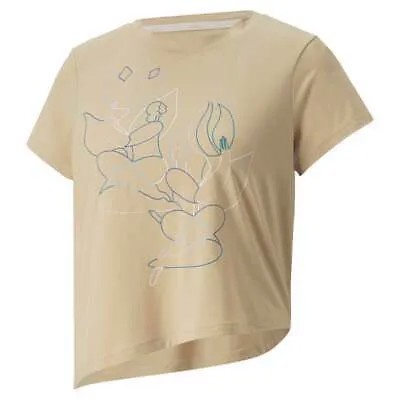 Puma Maggie X Коммерческая спортивная футболка с круглым вырезом и коротким рукавом с графическим принтом женская