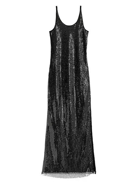 Платье Marcie с пайетками и сеткой Rag & Bone, черный