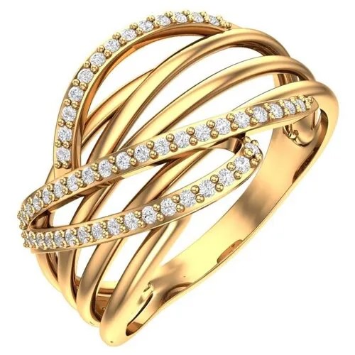 Золотое кольцо с бесцветными фианитами 1101092-00770 19