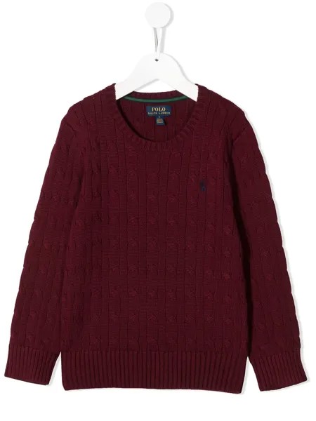 Ralph Lauren Kids фактурный джемпер с вышитым логотипом