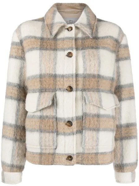 Woolrich куртка-рубашка в клетку, нейтральный цвет