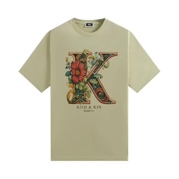 Футболка Kith Floral K Vintage Tee, цвет Stoneware