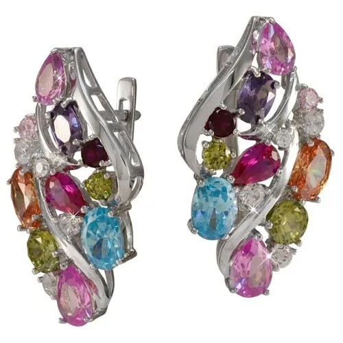 Серебряные серьги с фианитами 2100489-00355