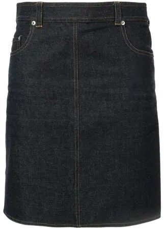 Chanel Pre-Owned джинсовая мини-юбка прямого кроя