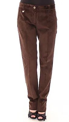 Брюки DOLCE - GABBANA Коричневые вельветовые брюки прямого кроя с логотипом, повседневные IT42/US8/M Рекомендуемая розничная цена 600 долларов США