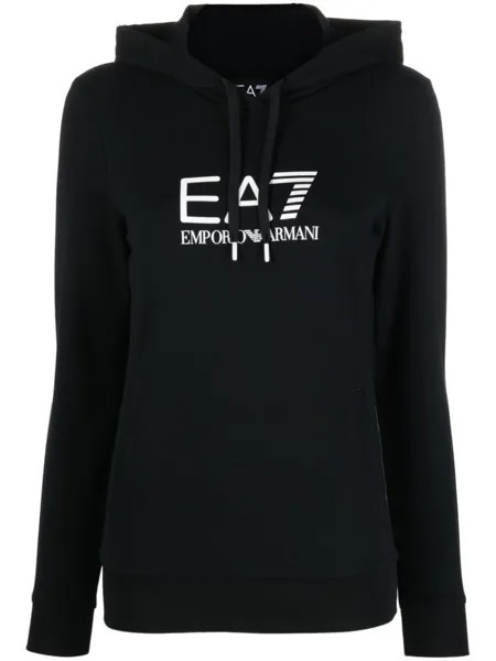 Ea7 Emporio Armani худи с логотипом, черный
