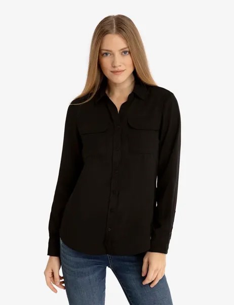 Рубашка женская U.S. Polo Assn.Chest Pocket Pleated Front, черный