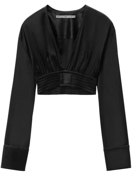 Alexander Wang укороченная блузка с длинными рукавами, черный