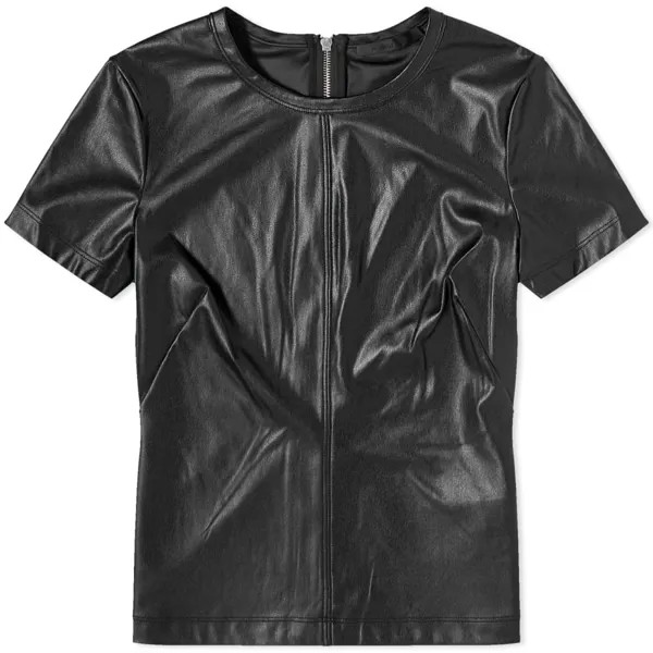 Футболка Helmut Lang из искусственной кожи, черный