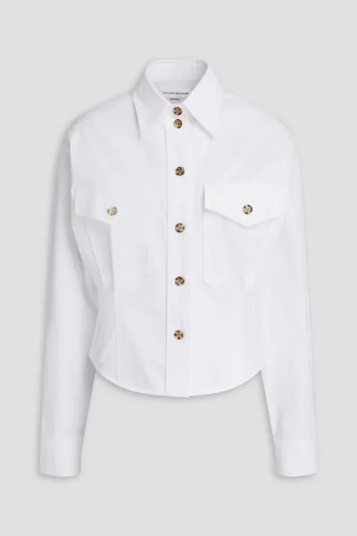 Рубашка из хлопкового поплина Victoria Beckham, белый
