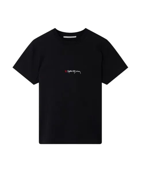 Футболка и поло с сердечками Stella Mccartney, черный