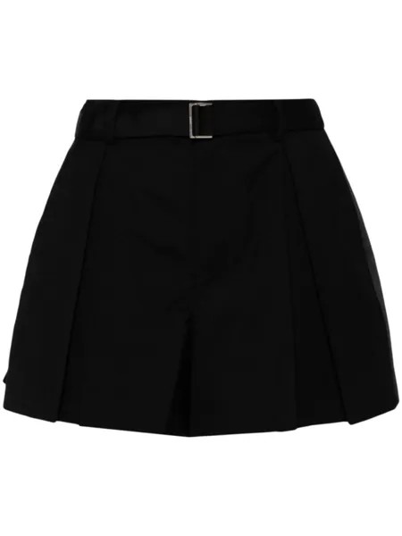 Шорты строгого кроя со складками sacai, черный