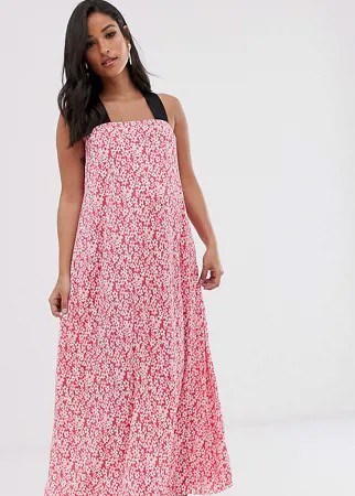 Платье макси с цветочным принтом ASOS DESIGN Maternity-Розовый