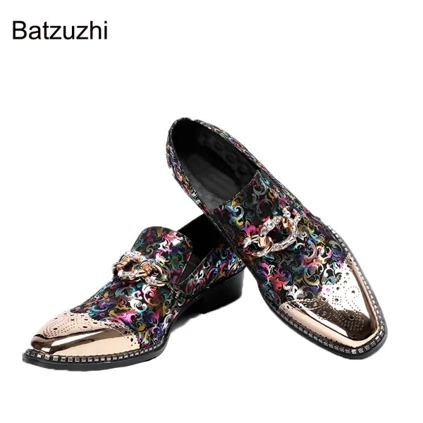Роскошные туфли-оксфорды Batzuzhi для мужчин, новые мужские туфли, модные разноцветные кожаные туфли, мужские туфли для фотосессии/свадьбы