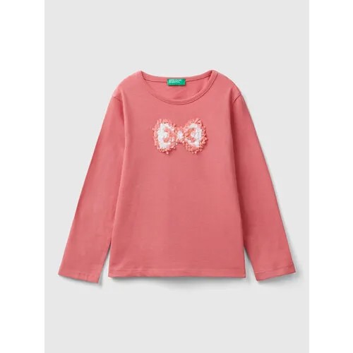 Лонгслив UNITED COLORS OF BENETTON, размер 110 (XS), розовый