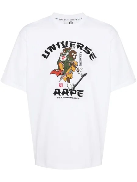 Футболка с графичным принтом AAPE BY *A BATHING APE, белый