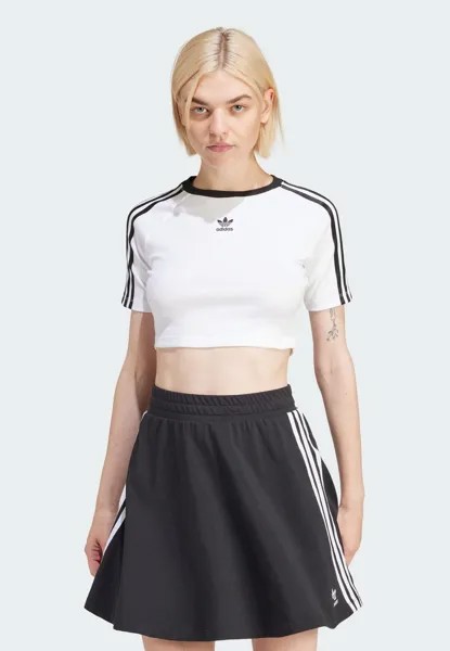 Футболка с принтом 3 STRIPE adidas Originals, цвет white