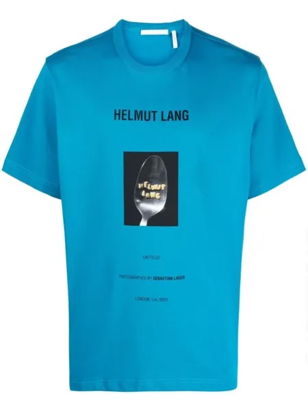 Helmut Lang футболка с фотопринтом, синий