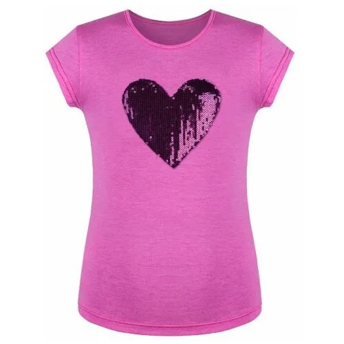Пурпурная футболка для девочки 79854-ДЛН19 38/152