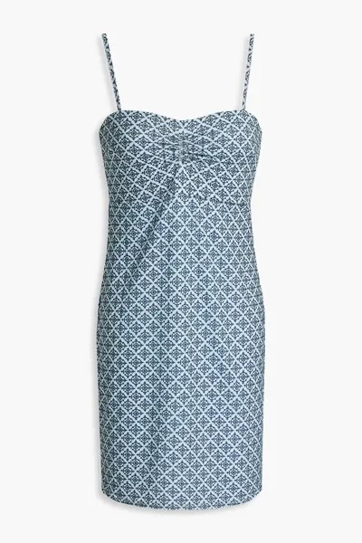 Samara Paloma присборенное платье мини из эластичного джерси с принтом TIGERLILY, синий