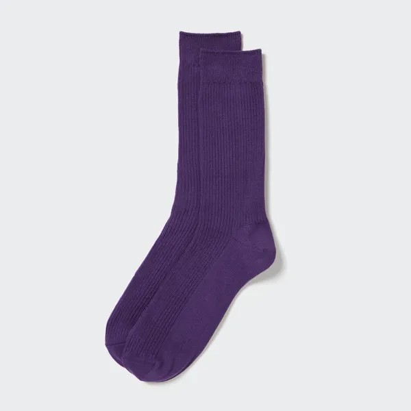 Мужские носки Uniqlo однотонные, фиолетовый