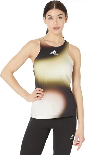 Топ Adidas Melbourne Y-Tank, цвет White/Black/Chalky Brown