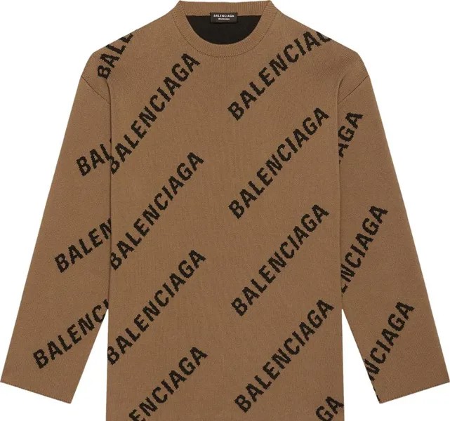 Толстовка Balenciaga Allover Logo Crewneck 'Black', черный