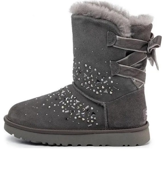 Кроссовки классические галактические блестящие короткие ботинки Ugg, серый
