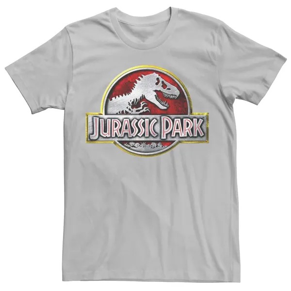 Мужская Хромированная футболка с логотипом «Юрского периода» Licensed Character, серебристый