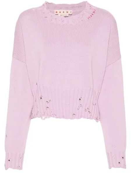 Marni джемпер с эффектом потертости, розовый