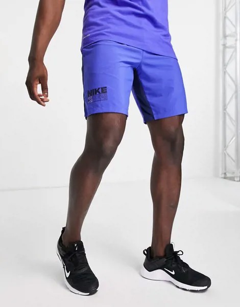 Голубые шорты Nike Training PT Flex-Голубой