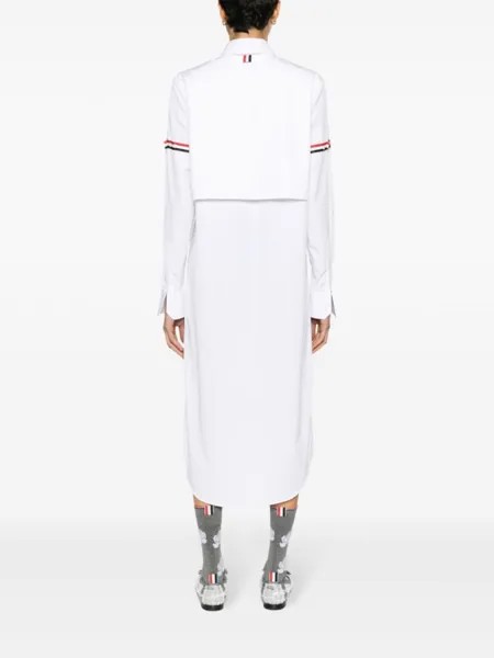 Thom Browne платье-рубашка длины миди, белый