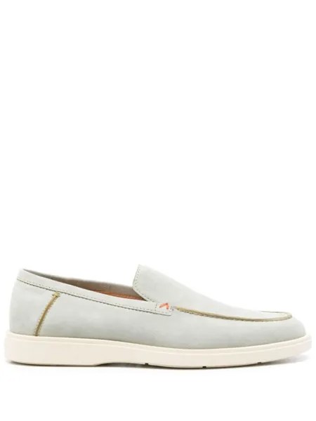 Santoni лоферы с миндалевидным носком, зеленый
