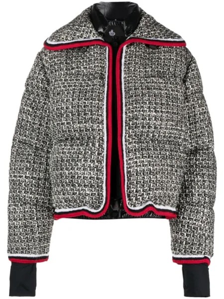 Moncler Grenoble твидовый пуховик, черный