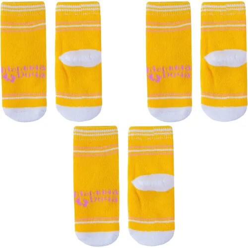 Носки Смоленская Чулочная Фабрика 3 пары, размер 11-12, желтый