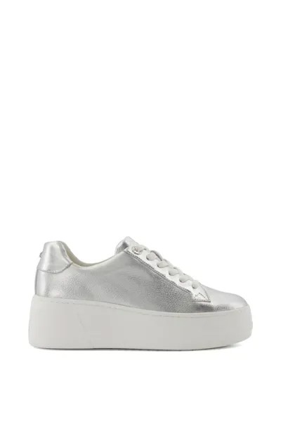 Кроссовки 'Episode' Leather Trainers Dune London, серебро