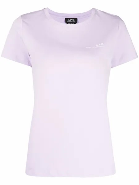 A.P.C. футболка с логотипом, фиолетовый
