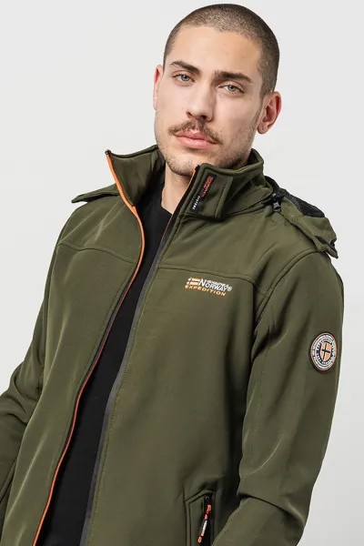 Куртка Takeni с капюшоном и завязками по краю Geographical Norway, хаки