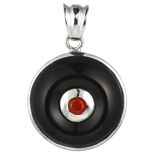 Подвеска с ониксом, агатом из серебра P1305-AG-OX-WG JV