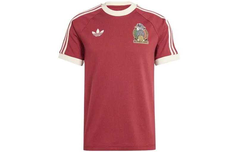 Мексиканская футболка Adicolor с 3 полосками, бордовая Adidas Originals, красный