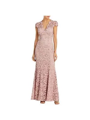 ELIZA J Женское розовое кружевное платье-футляр с короткими рукавами и V-образным вырезом во всю длину, коктейльное платье-футляр 6